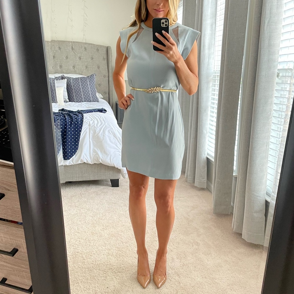 Size 2 / Small BCBG Light Blue / Periwinkle Dress with pretty Mesh Detail